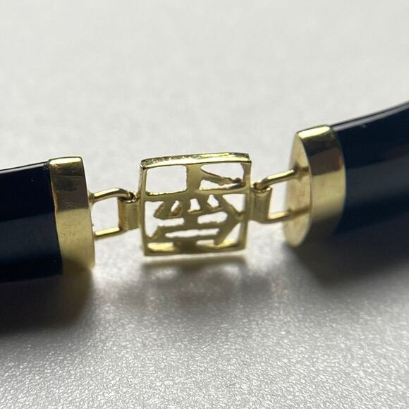 14K Gold Black Onyx Bracelet – Love & Country Symbols - Picture 6 of 16